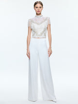 Alice + Olivia - Andra High Rise Wide Leg Pant - Off White