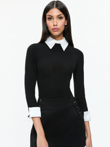 Alice + Olivia - Porla Collared Sweater - Black