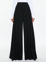 Alice + Olivia - Simon High Rise Wide Leg Pleated Trouser - Black