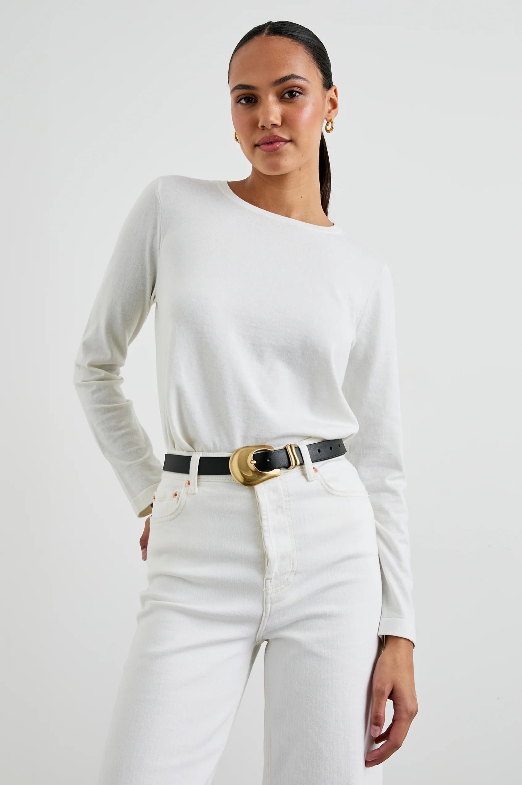 Rails - Cotton Cashmere Long Sleeve Tee - White