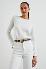 Rails - Cotton Cashmere Long Sleeve Tee - White
