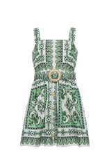 Cara Cara Candy Mini Dress in Hudson Scarf Mint