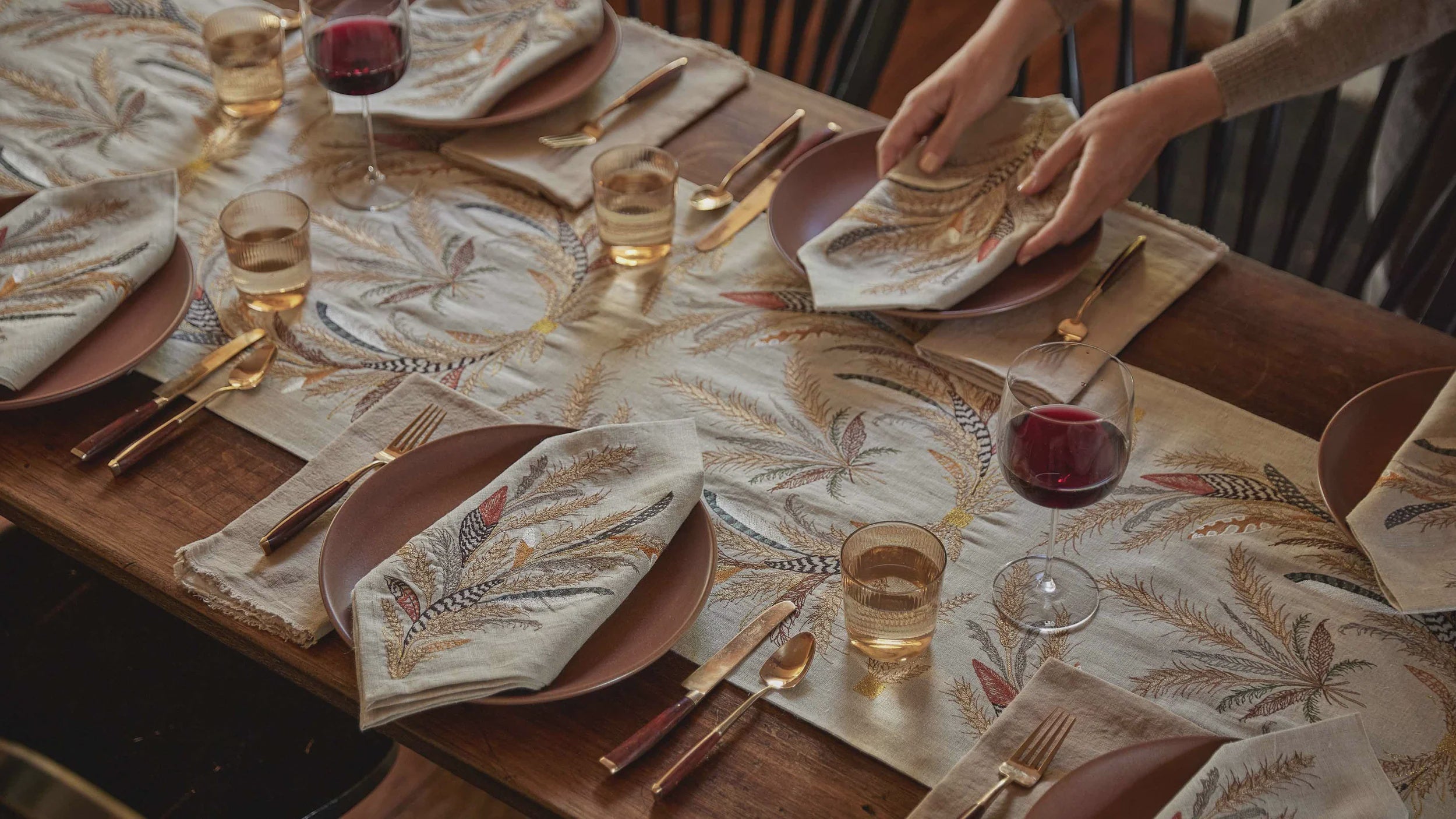Coral & tusk - Wheat Harvest Table Runner - 76x18