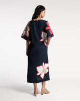 Frances Valentine - Delightful Embroidered Caftan Dress - Navy Dreamy Daisies