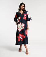 Frances Valentine - Delightful Embroidered Caftan Dress - Navy Dreamy Daisies