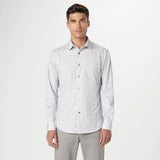 Bugatchi - OoohCotton James Leaf Print Shirt - Platinum