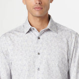 Bugatchi - OoohCotton James Leaf Print Shirt - Platinum