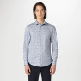 Bugatchi - James Leaf Print OoohCotton Shirt - Navy