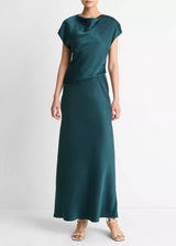 Vince Draped Cowl Cap Slv Dress