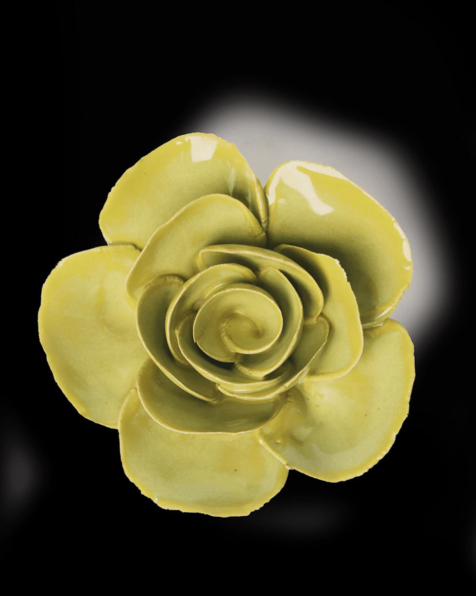 Ceramic Flower - Chartreuse Elegance Ranunculus - EG54
