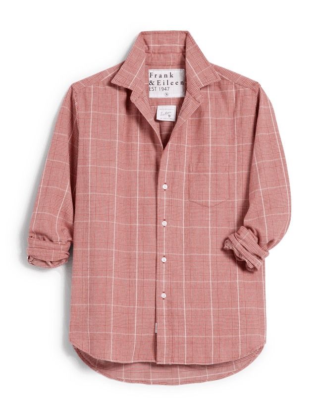 Frank & Eileen - Eileen Italian Flannel Relaxed Button-Up Shirt - Red Houndstooth Plaid