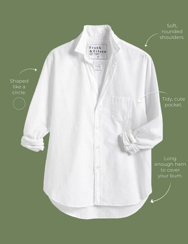 Frank & Eileen - Eileen Relaxed Button Up Shirt - White Tattered Wash Denim