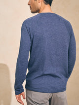 Faherty - Long Sleeve  Cloud Henley -  Baltic Navy Heather