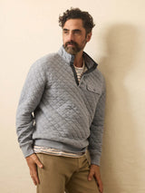 Faherty Epic Quilted Pullover - Ocean Wind Heather