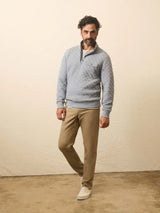 Faherty Epic Quilted Pullover - Ocean Wind Heather