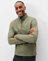 Johnnie-O- Rockwells Diamond-Quilted Henley Pullover- Forest