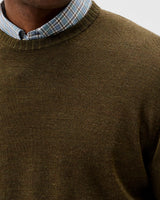 Johnnie-O- Ronald Merino Wool Crewneck Sweater- Mallard