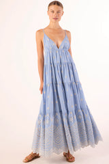 MISA - Louka Dress - Periwinkle Scallop
