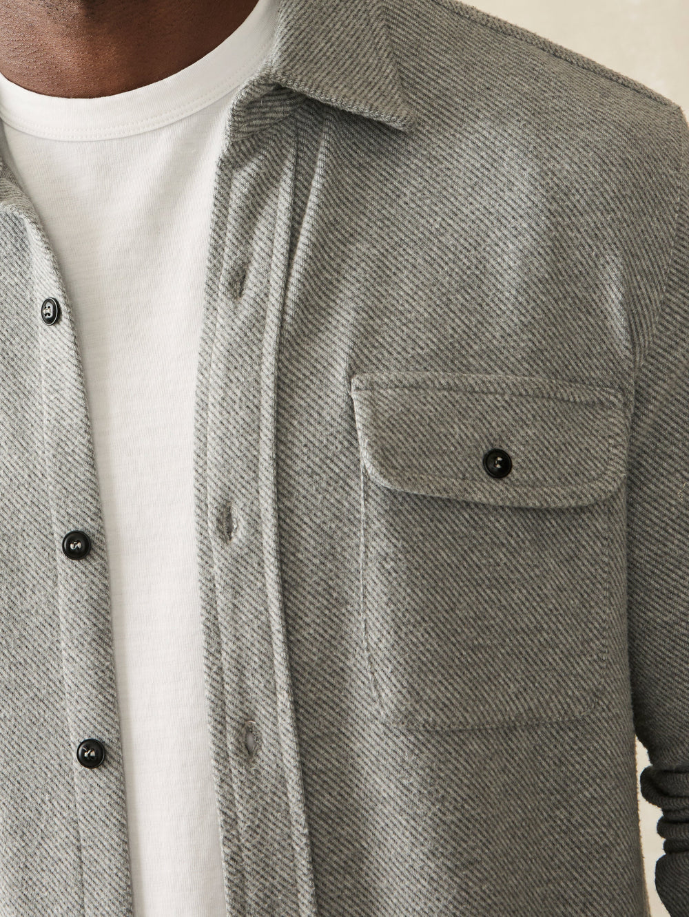Faherty - Legend Sweater Shirt - Fossil Grey Twill