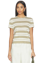 FRAME - The Linen Baby Tee - Military Multi