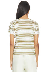 FRAME - The Linen Baby Tee - Military Multi