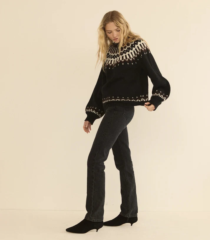 Doen- Field Sweater- Black Aberdeen Fair Isle