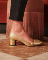 Frances Valentine - Gaga Pump - Metallic Leather Gold