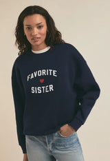 Favorite Daughter - Favorite Sister - Heart Logo Sweatshirt - Navy