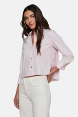L'AGENCE Women's Fawn Piping Scarf Blouse in Pink