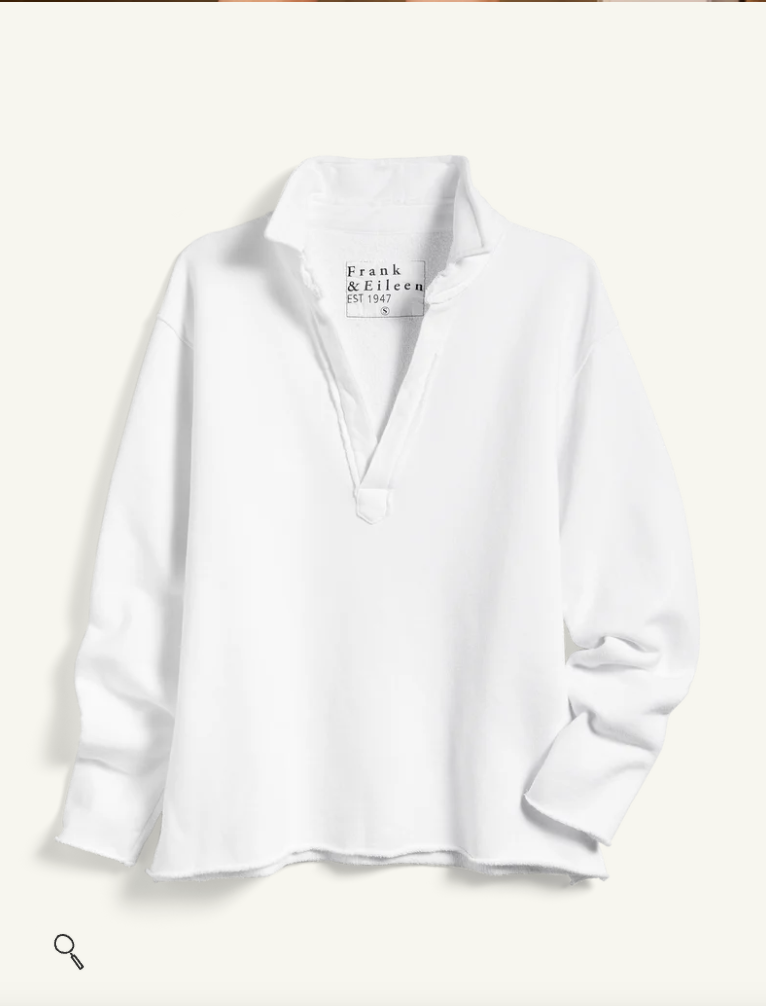 Frank & Eileen Patrick Popover Henley white