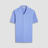 Bugatchi - Short Sleeve Seersucker Camp Shirt - Air Blue