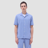 Bugatchi - Short Sleeve Seersucker Camp Shirt - Air Blue