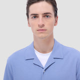 Bugatchi - Short Sleeve Seersucker Camp Shirt - Air Blue