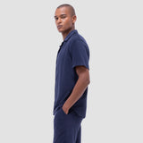 Bugatchi - Short Sleeve Terry Camp Shirt - Navy