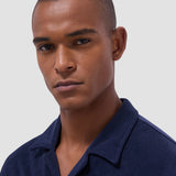 Bugatchi - Short Sleeve Terry Camp Shirt - Navy