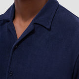 Bugatchi - Short Sleeve Terry Camp Shirt - Navy