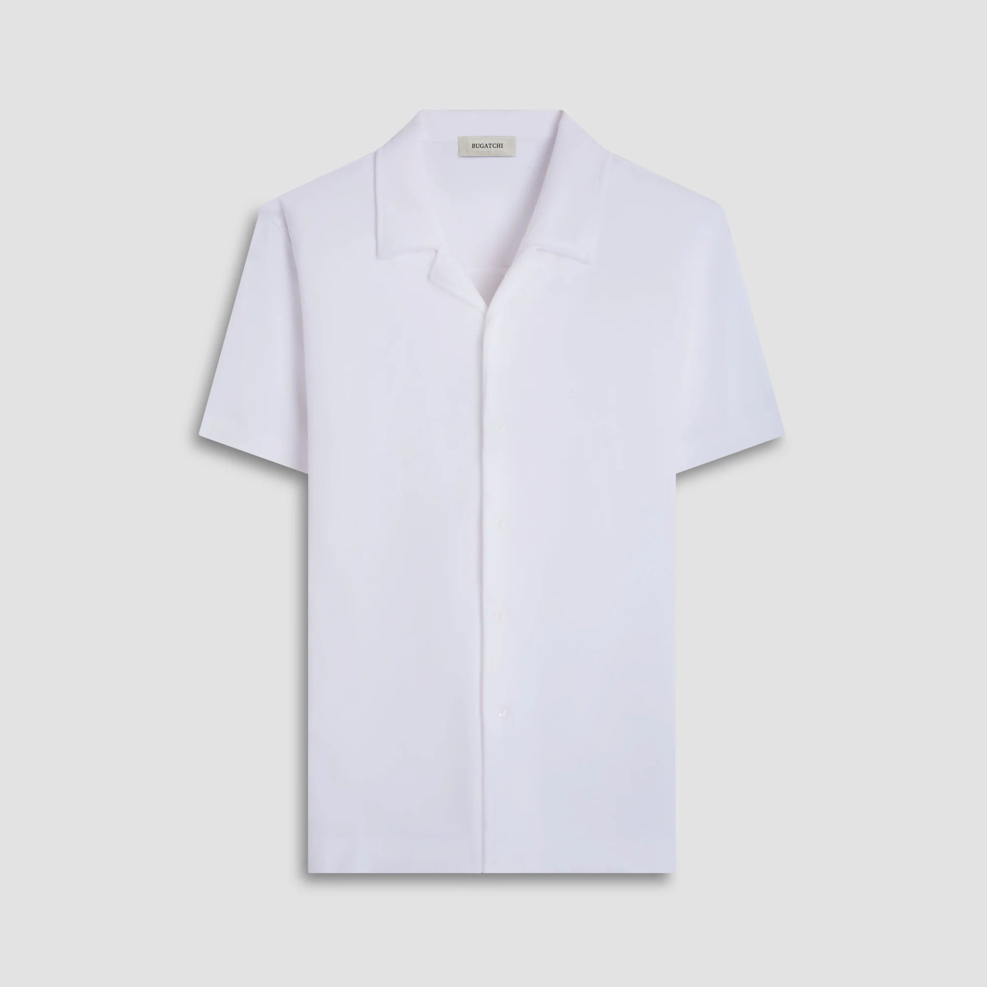 Bugatchi - Short Sleeve Terry Camp Shirt - White