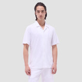 Bugatchi - Short Sleeve Terry Camp Shirt - White