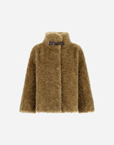 Herno Curly Faux Fur Jacket Sand