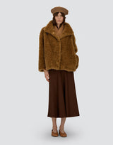 Herno Curly Faux Fur Jacket Sand
