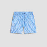 Bugatchi - Cosmo Above Knee Fish Print Swim Trunks