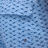 Bugatchi - Cosmo Above Knee Fish Print Swim Trunks