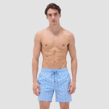 Bugatchi - Cosmo Above Knee Fish Print Swim Trunks