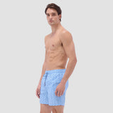 Bugatchi - Cosmo Above Knee Fish Print Swim Trunks