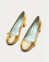 Frances Valentine - Gaga Pump - Metallic Leather Gold