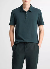 Vince Men's Garment Dye S/S Polo Washed Seaweed