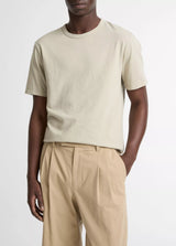 Vince Men's Garment Dye S/S Crew Washed Parchment