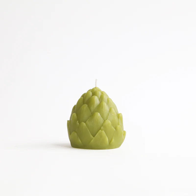 Green Artichoke Beeswax Candle