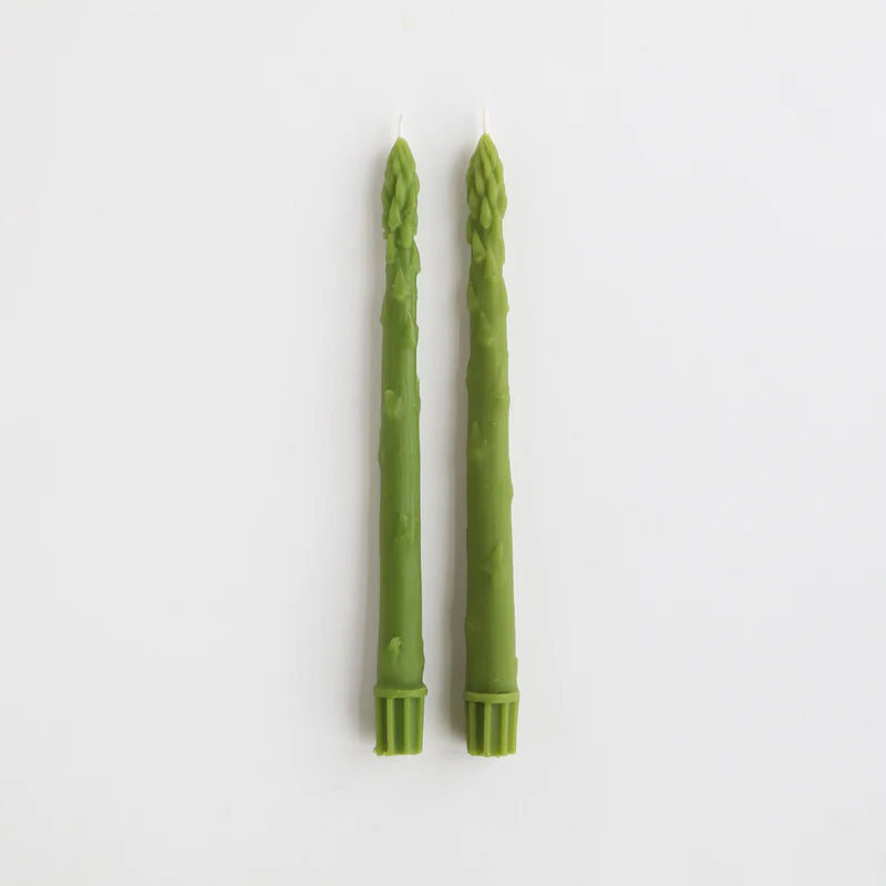Green Asparagus Beeswax Candle Sticks