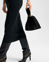 Veronica Beard Swing Clutch Black Suede